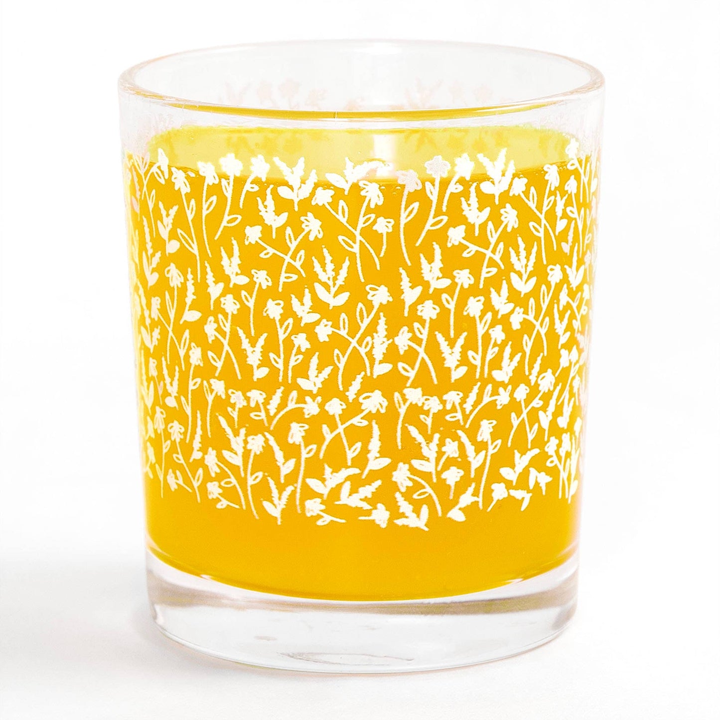 THE MUSTARD FLORAL SHORT JUICE GLASS