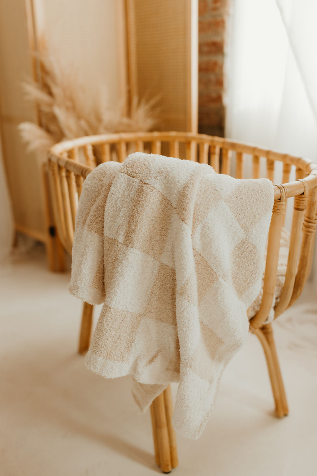 PLUSH BLANKET | Cream Checkerboard