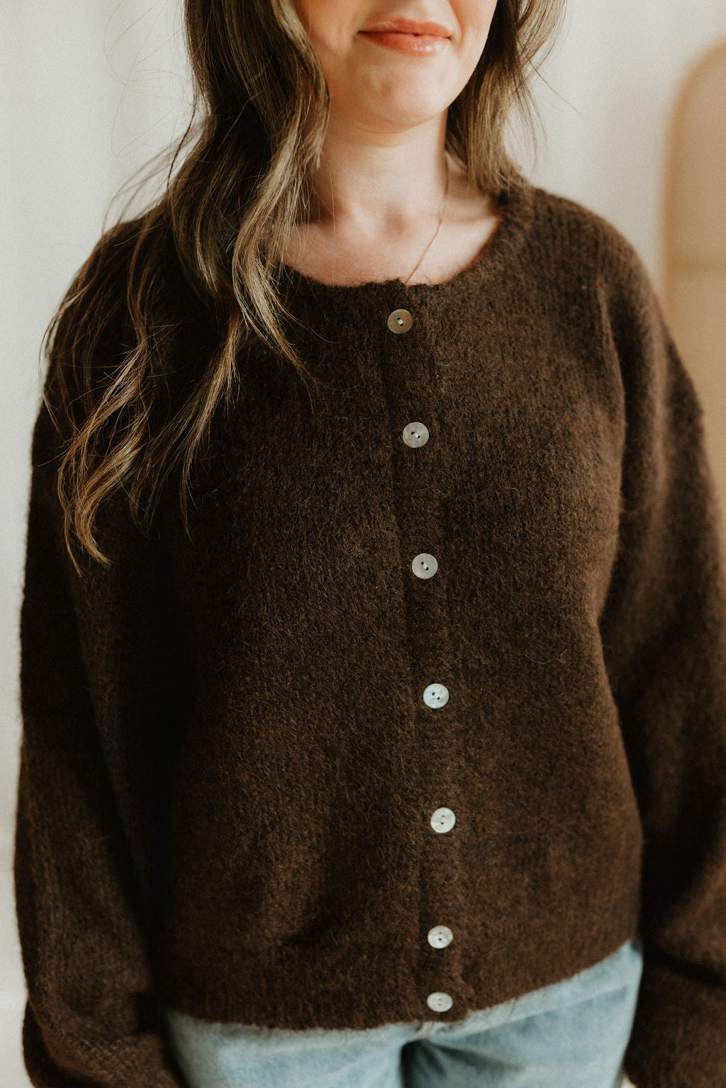 THE CHESTNUT BUTTON CARDIGAN