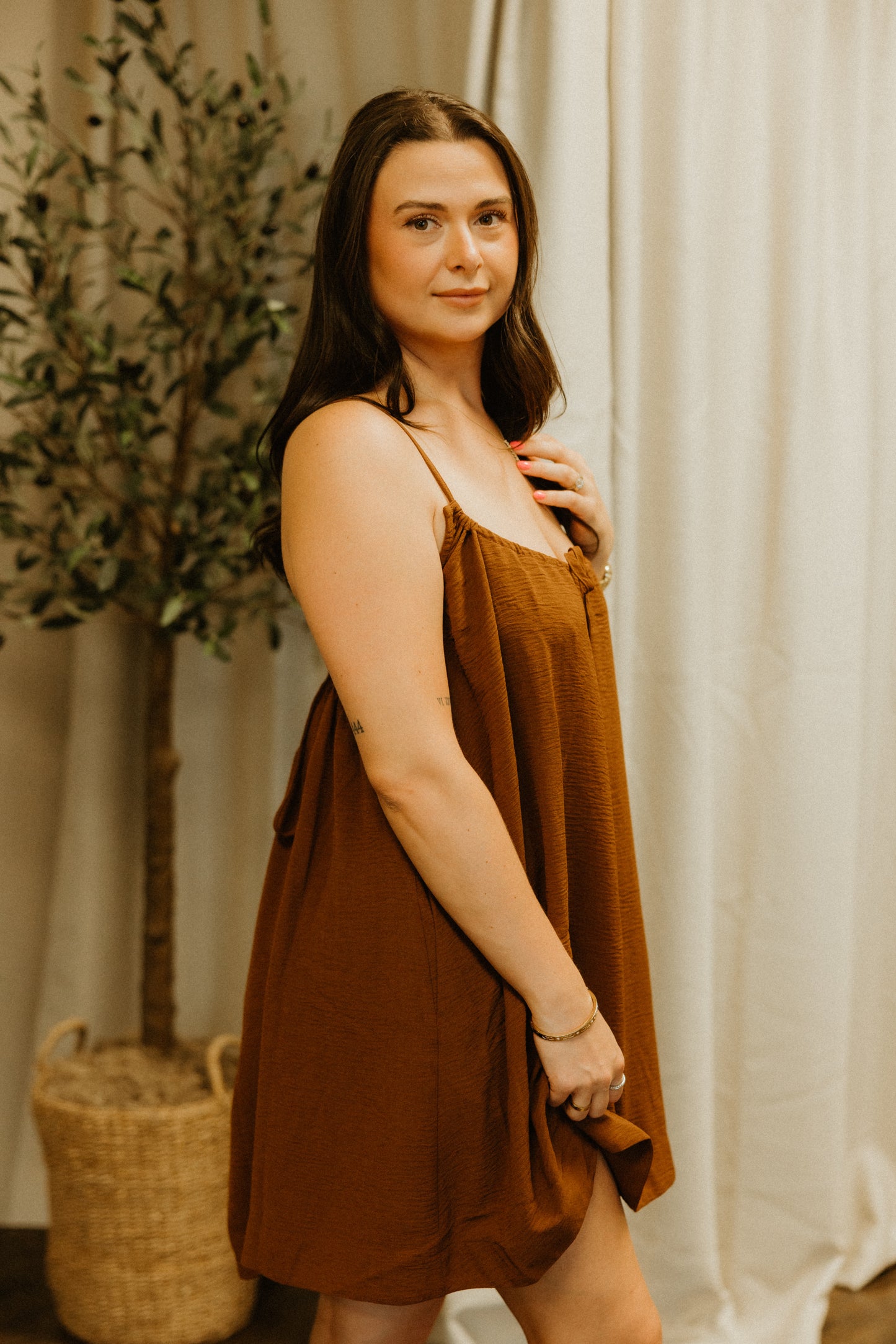 THE BRIAR DRAWSTRING MINI DRESS