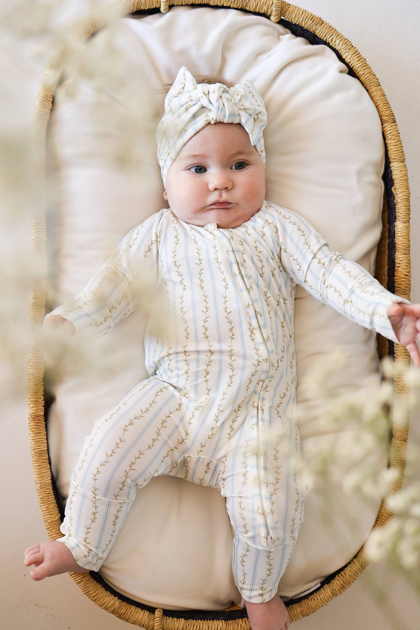 Bamboo Zip Pajamas | Dainty Vines