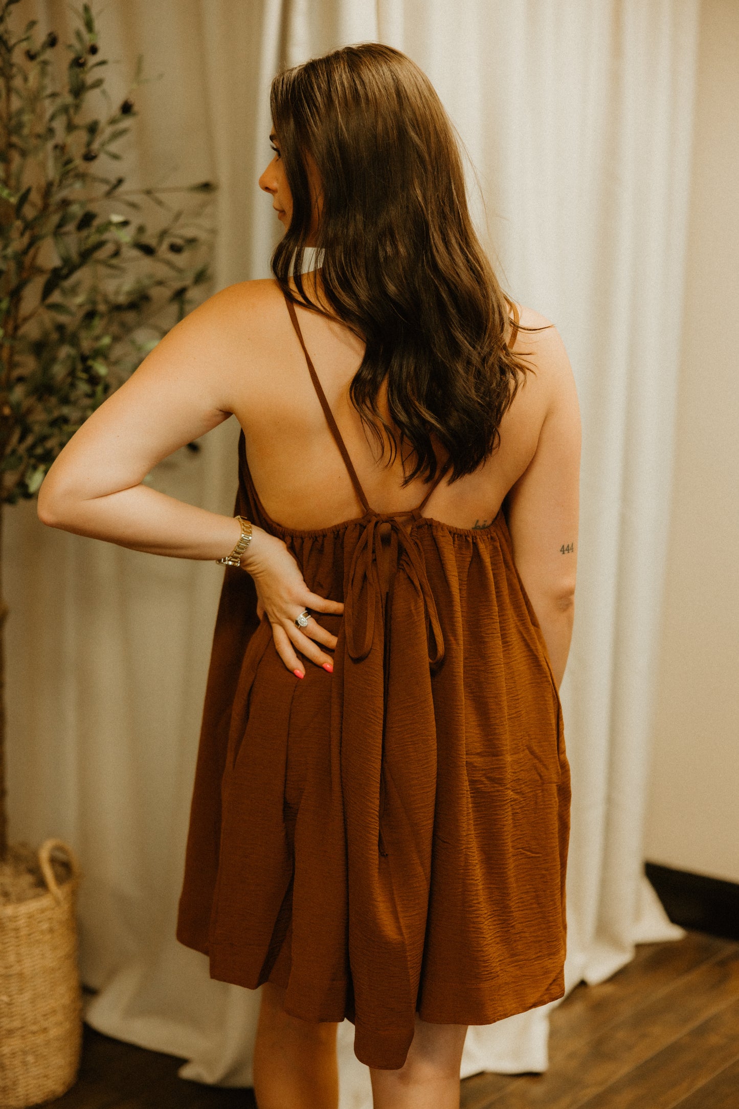 THE BRIAR DRAWSTRING MINI DRESS