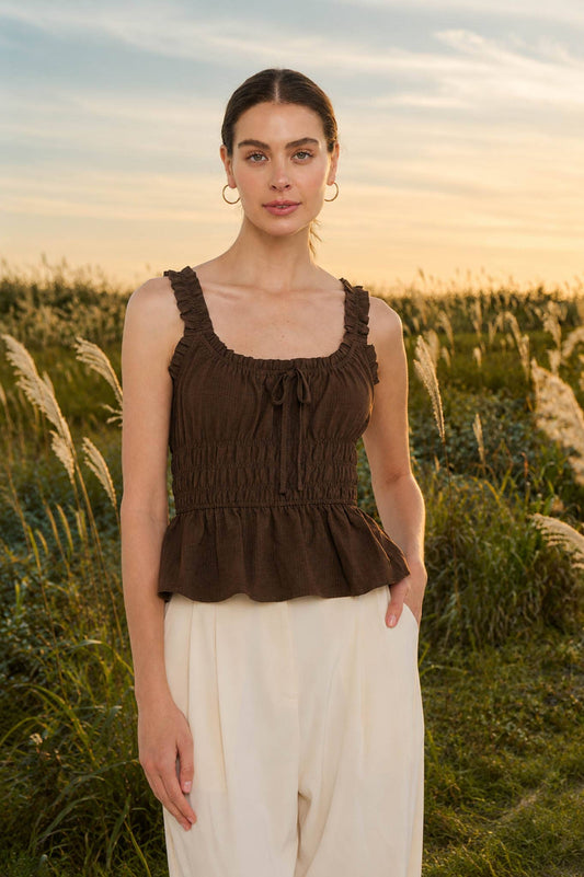 THE COCOA RUFFLE TANK