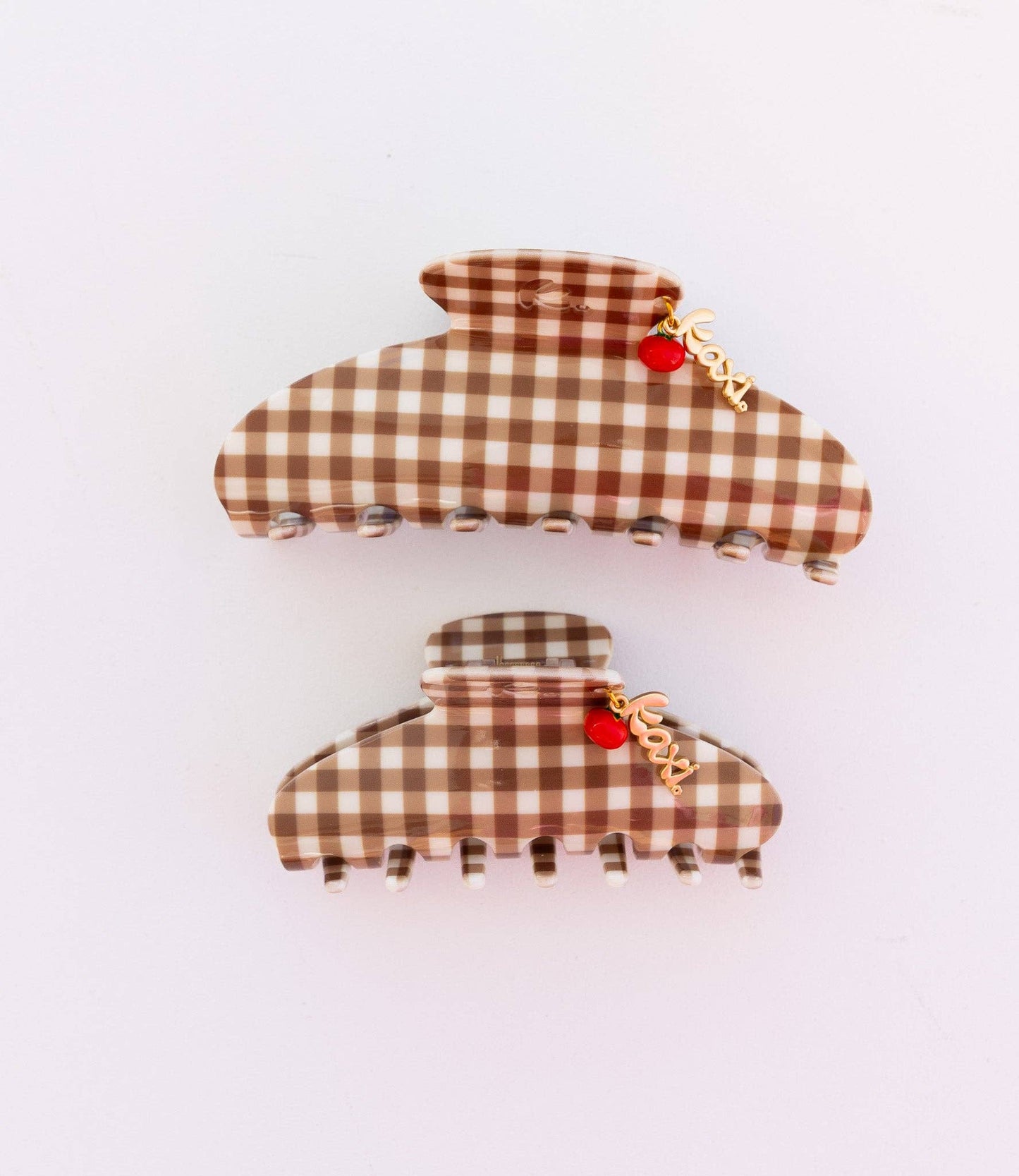 THE BROWN GINGHAM TOMATO CHARM OVERSIZED CLAW