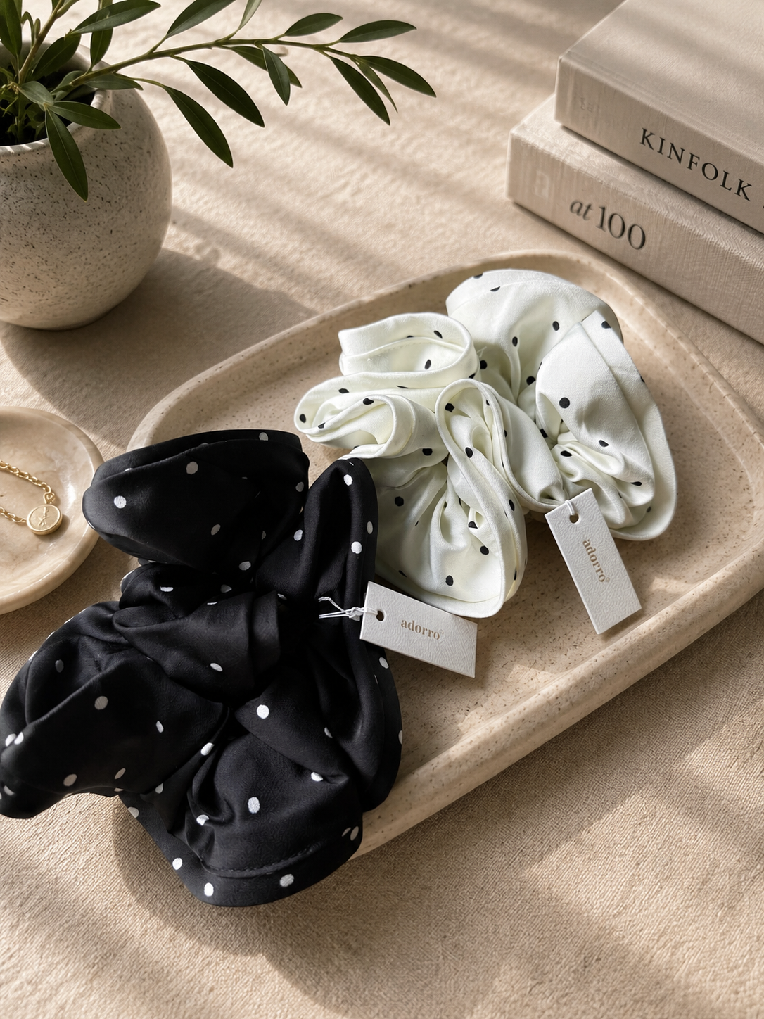 THE POLKA DOT MEGA SATIN SCRUNCHIE