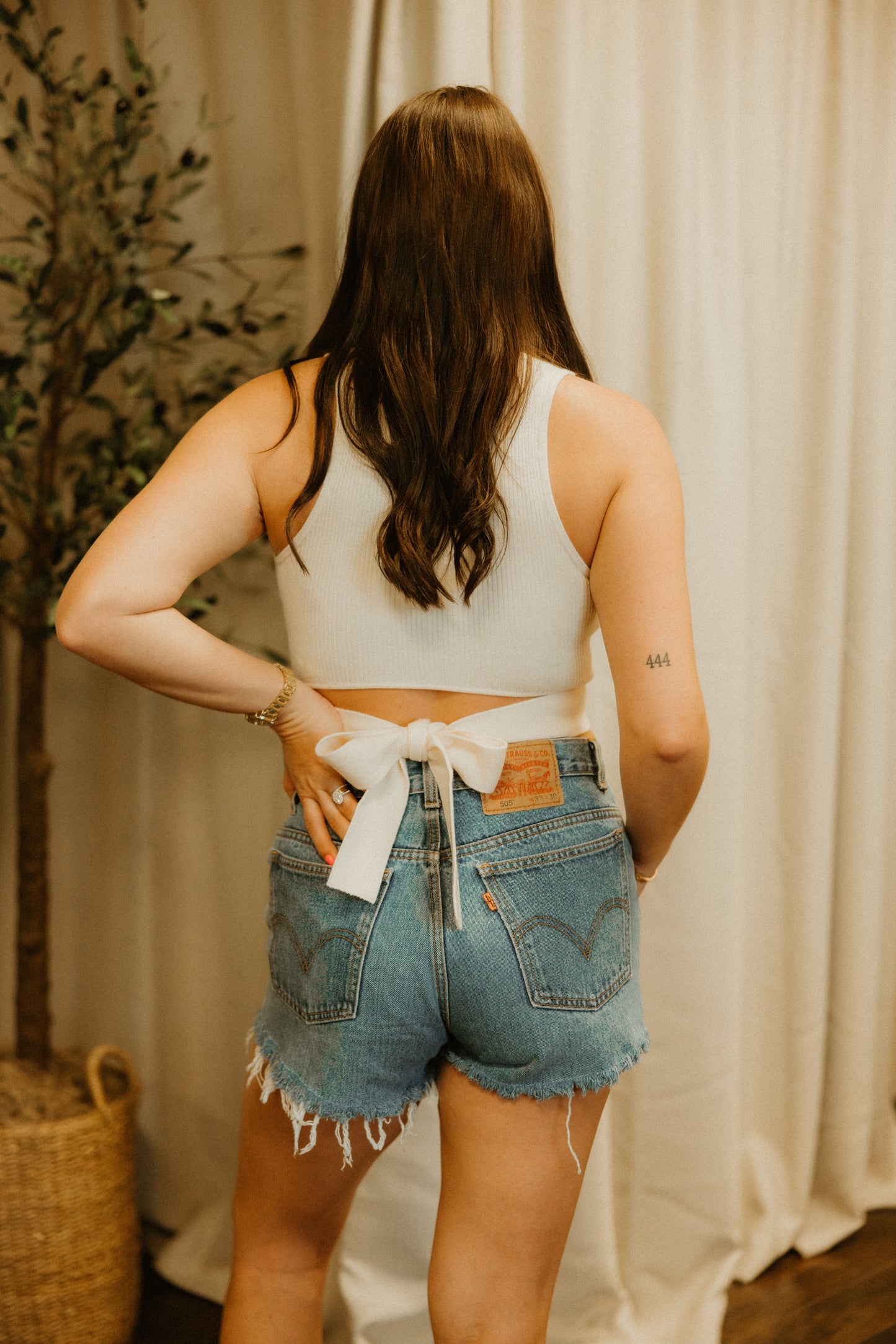 THE KNIT TIE BACK TANK