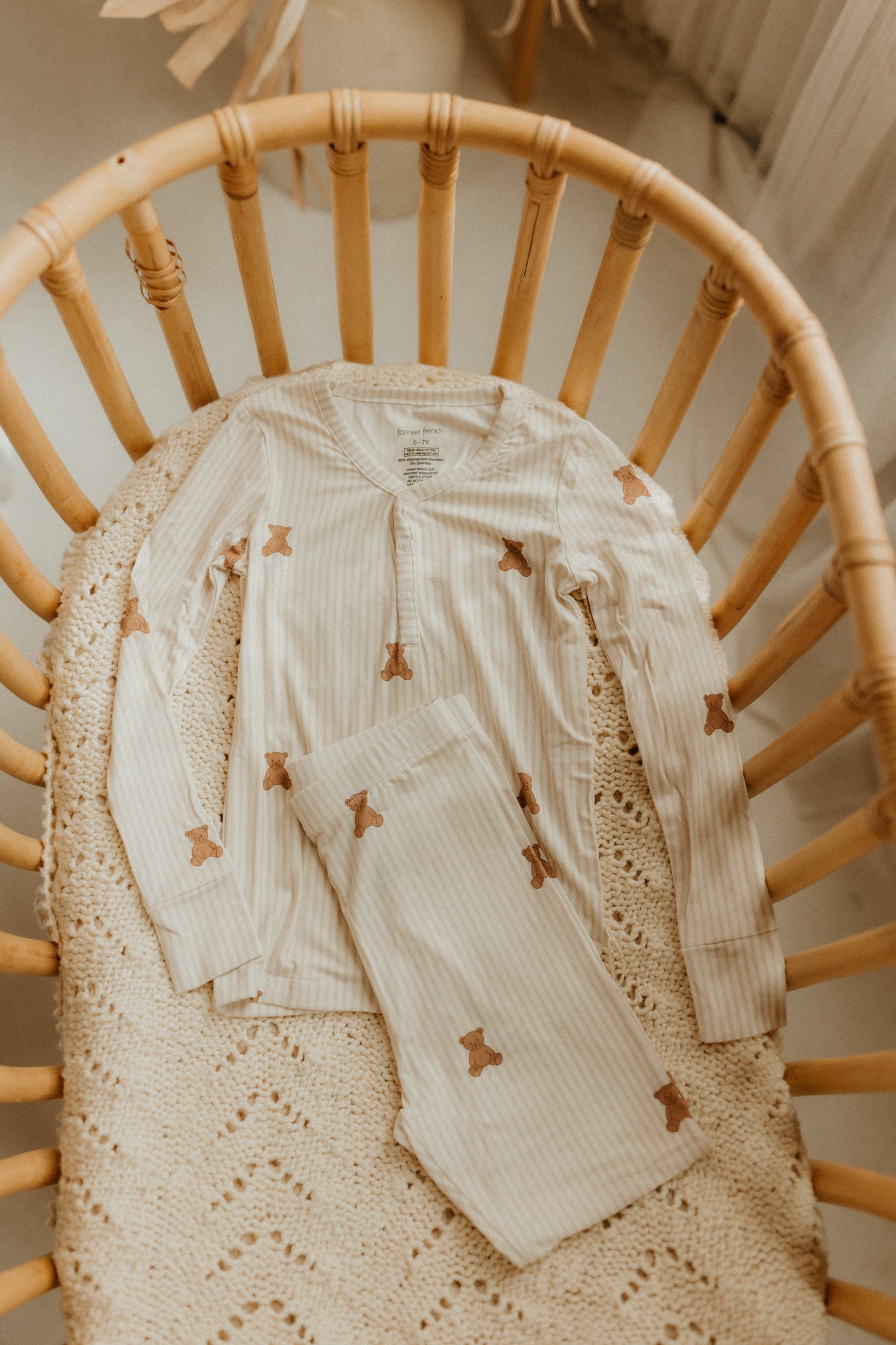 BAMBOO TWO PIECE PJ | Teddy White