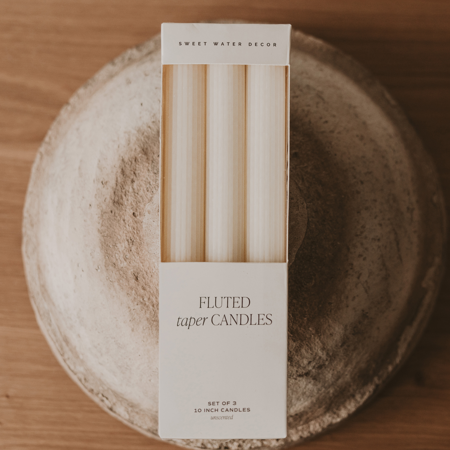 FLUTED TAPER CANDLES | SET OF 3