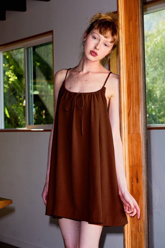 THE BRIAR DRAWSTRING MINI DRESS