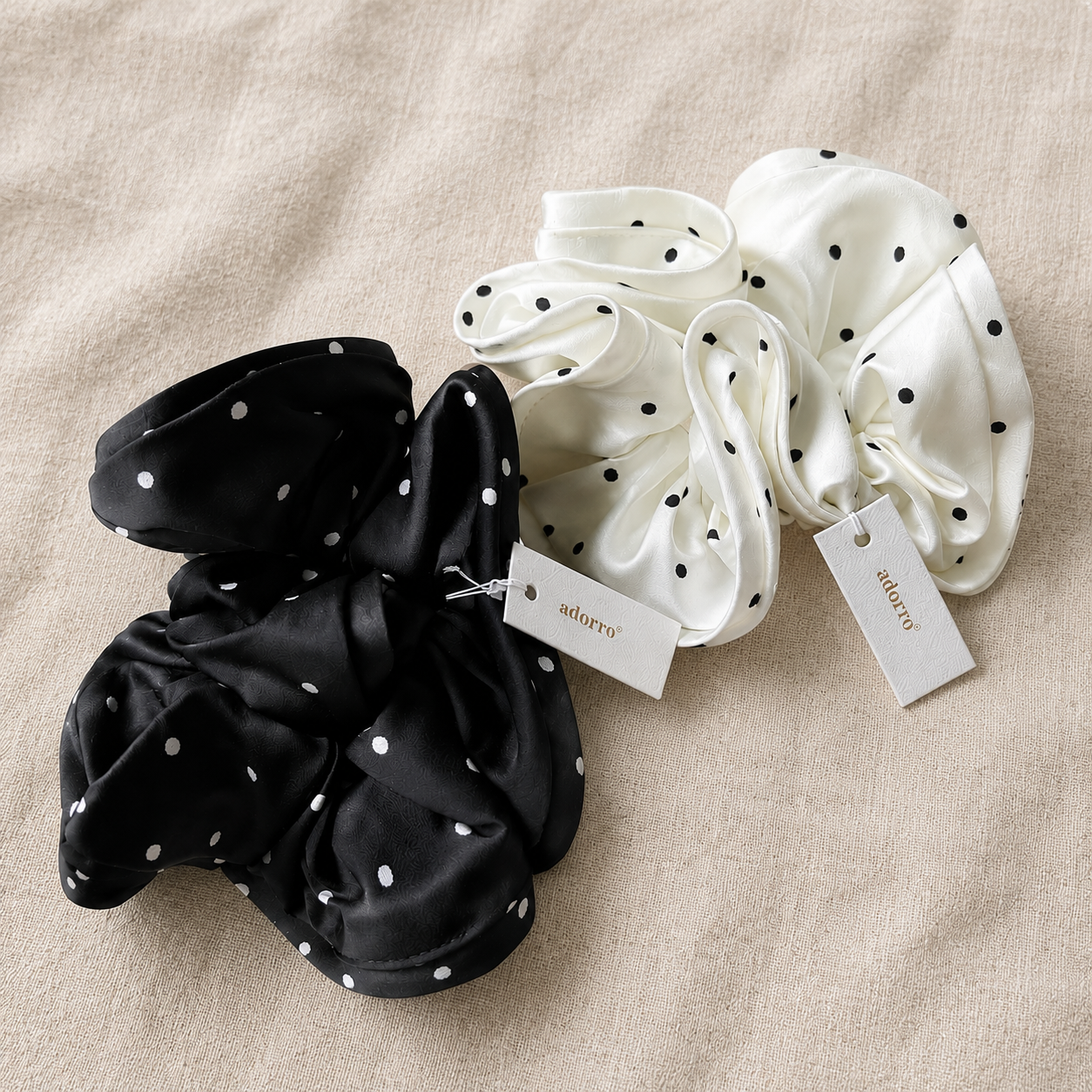 THE POLKA DOT MEGA SATIN SCRUNCHIE