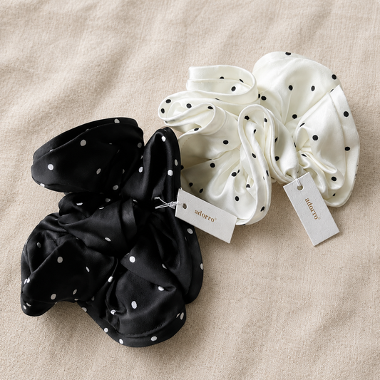 THE POLKA DOT MEGA SATIN SCRUNCHIE