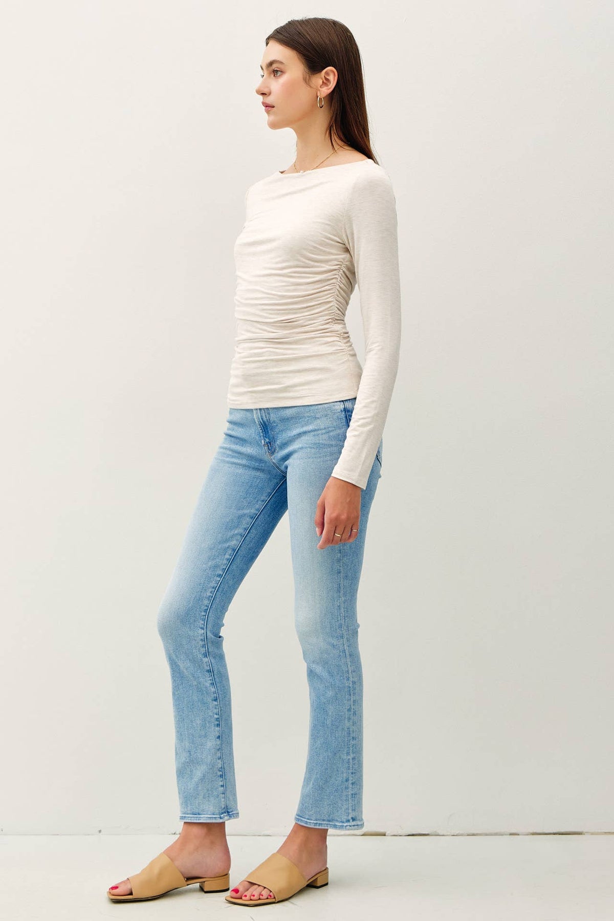 THE EVERYDAY RUCHED BOATNECK