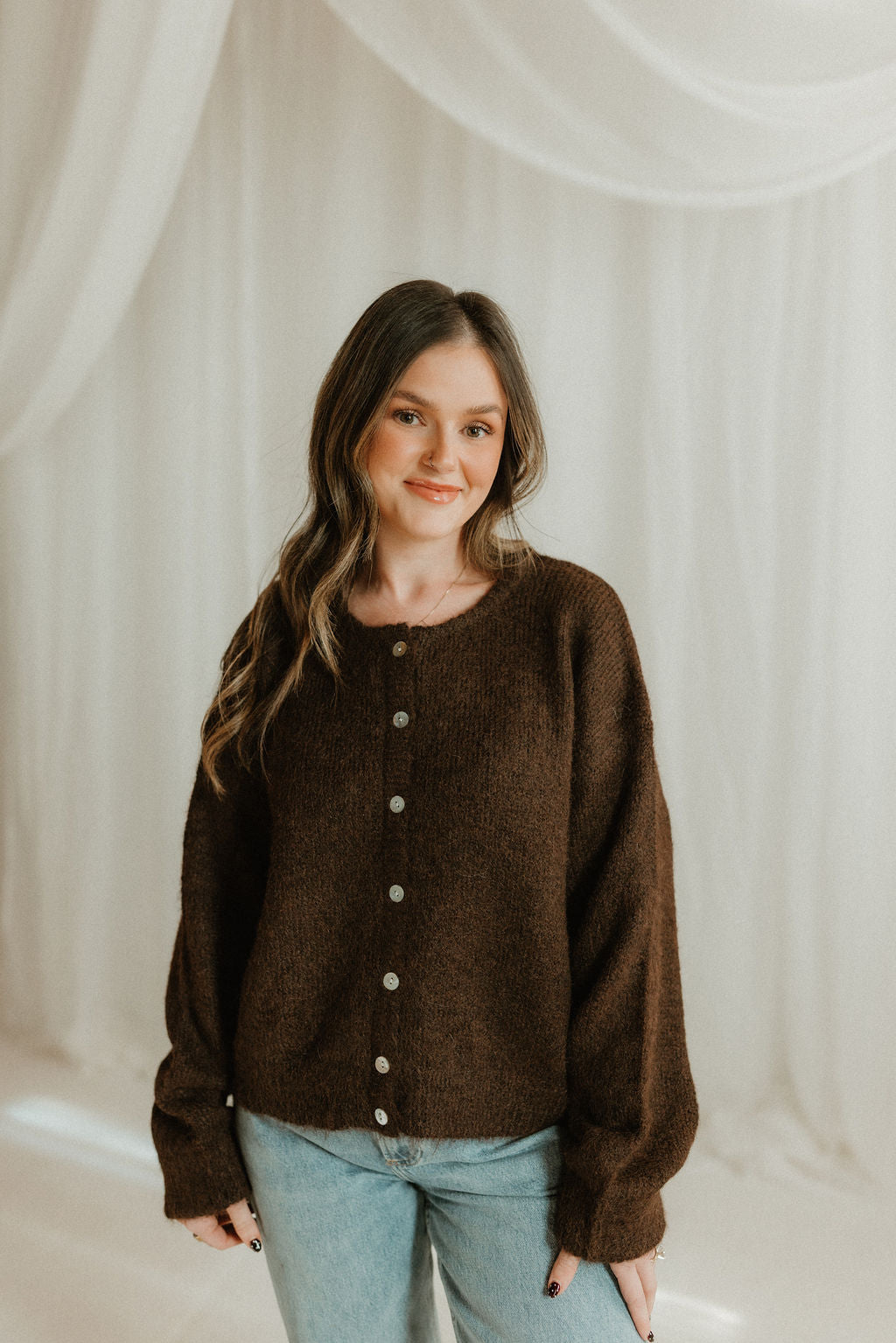 THE CHESTNUT BUTTON CARDIGAN