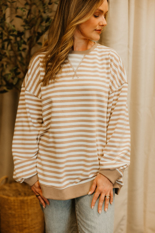 THE OVERSIZED STRIPED CREWNECK