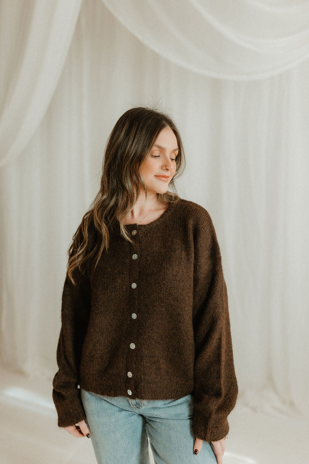 THE CHESTNUT BUTTON CARDIGAN