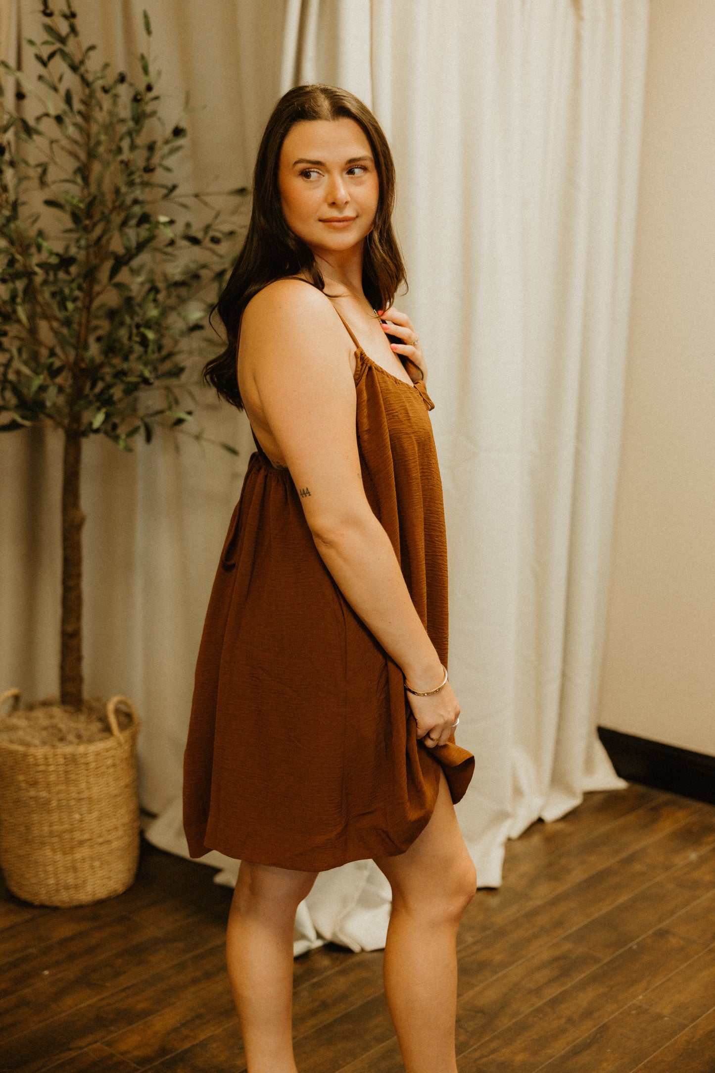 THE BRIAR DRAWSTRING MINI DRESS