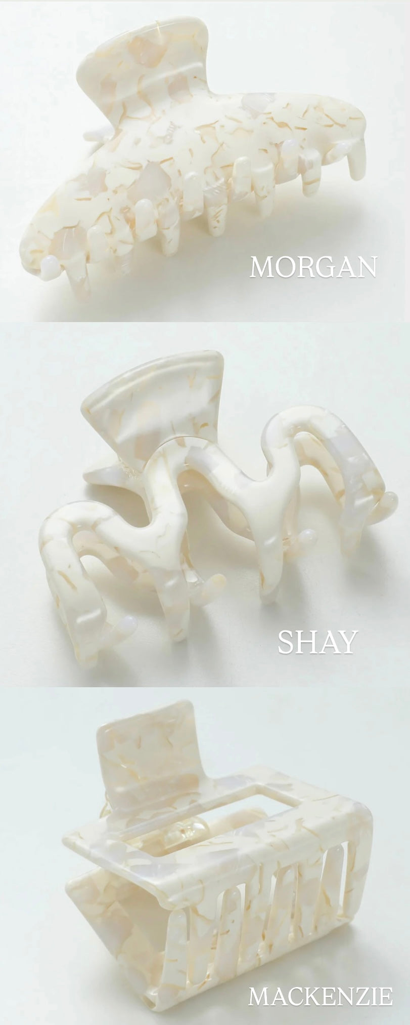 THE IVORY MARBLE CLAW CLIPS