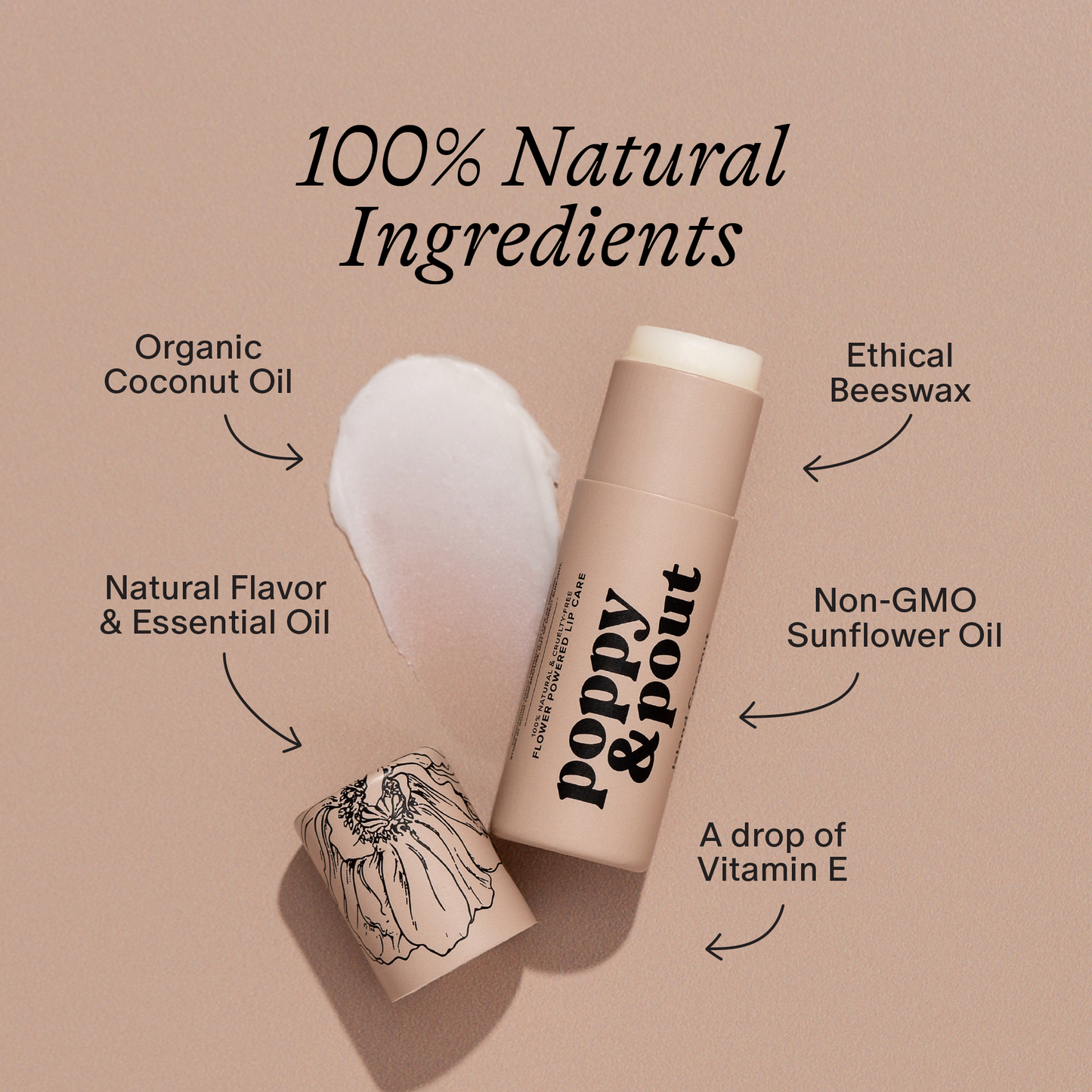 POPPY + POUT LIP BALM - ISLAND COCONUT