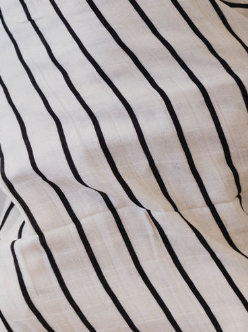 MUSLIN CRIB SHEET | Grey + Black Stripe
