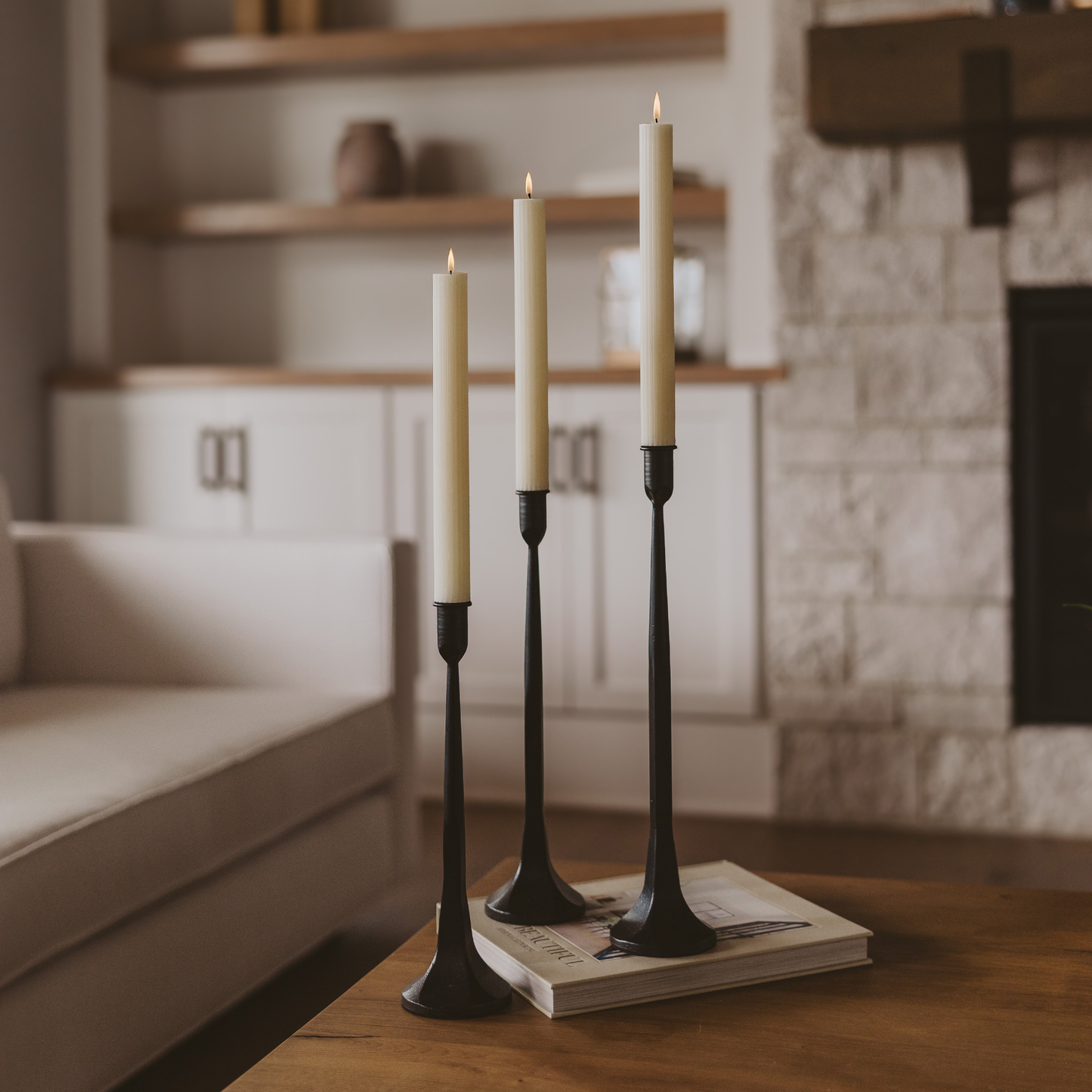 FLUTED TAPER CANDLES | SET OF 3